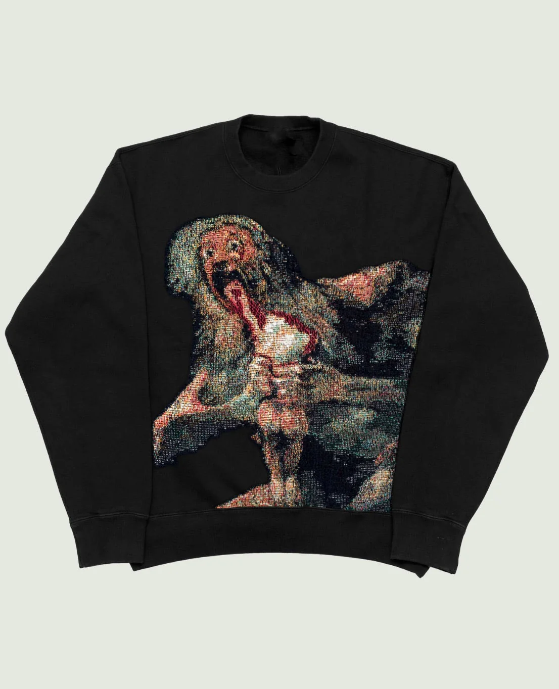 VA-FW24-835 SATURN DEVOURING HIS SON TAPESTRY CREWNECK