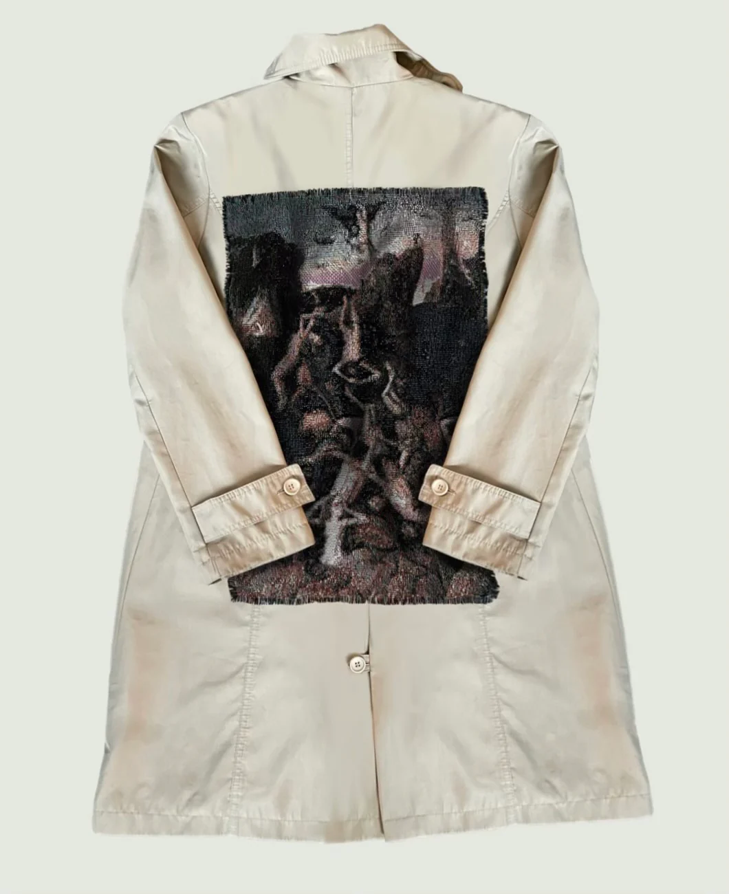 VA-S21-066 TAPESTRY BURBERRY TRENCH COAT REWORK