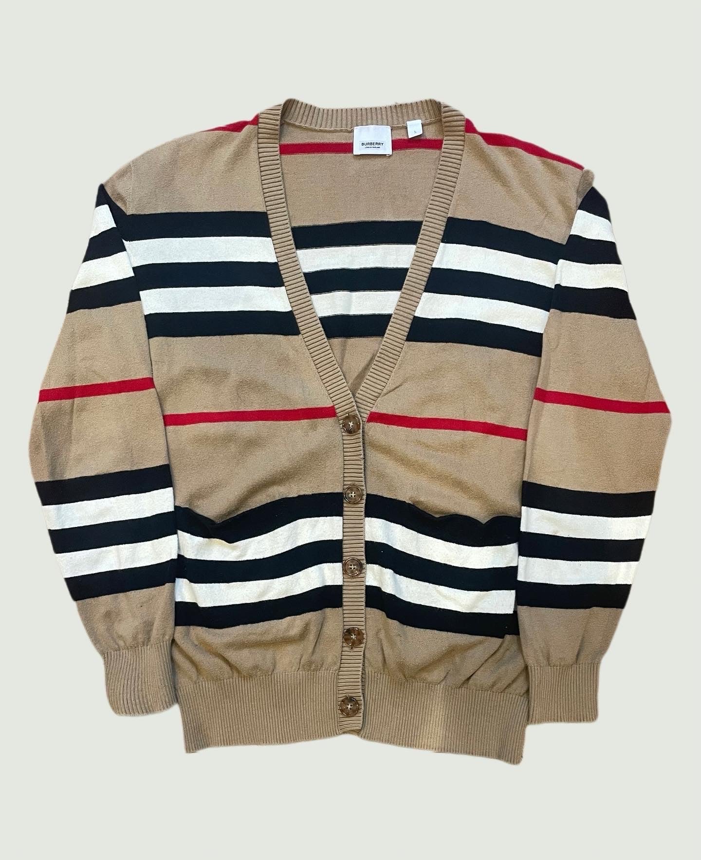 VA-SS22-392 JENNIFERS BODY BURBERRY TAPESTRY CARDIGAN REWORK - Image 2