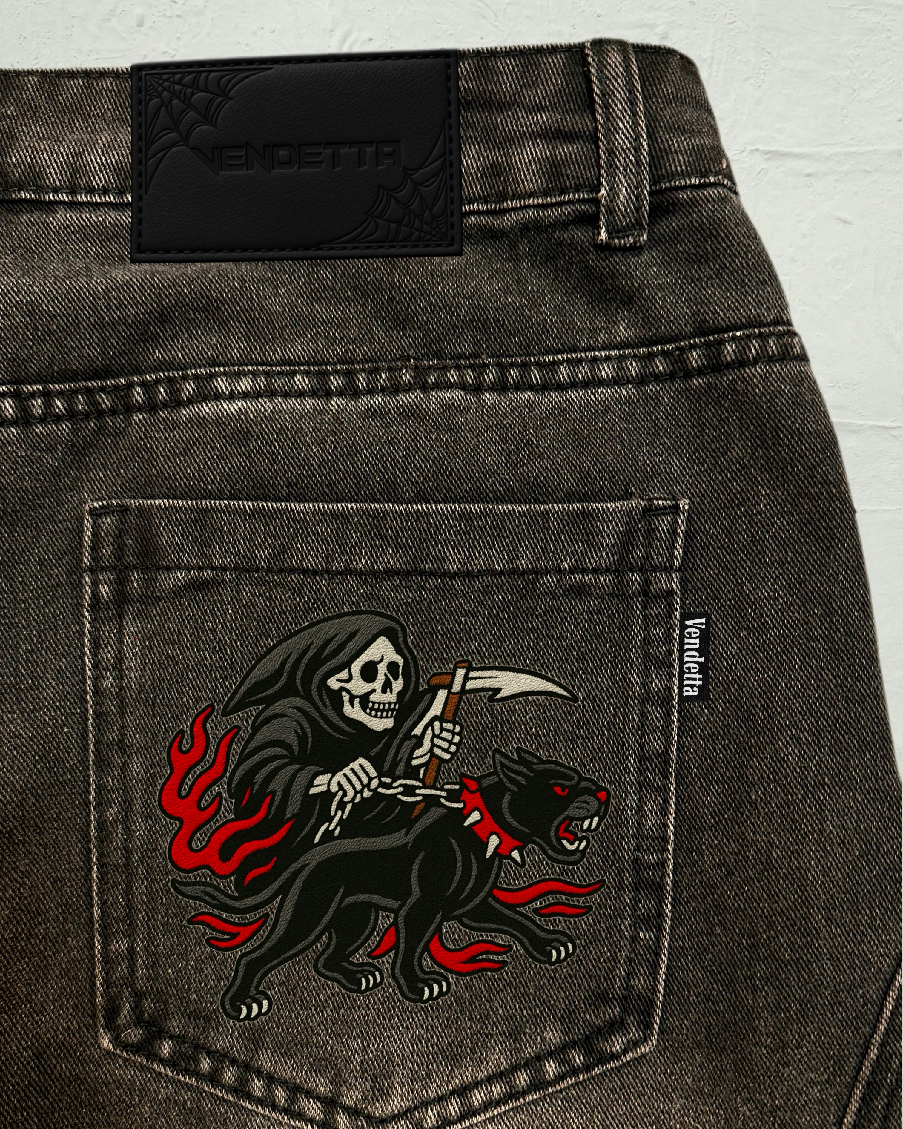 VA-SS25-BL011 REAPER EMBROIDERY DENIM JEANS - Image 3