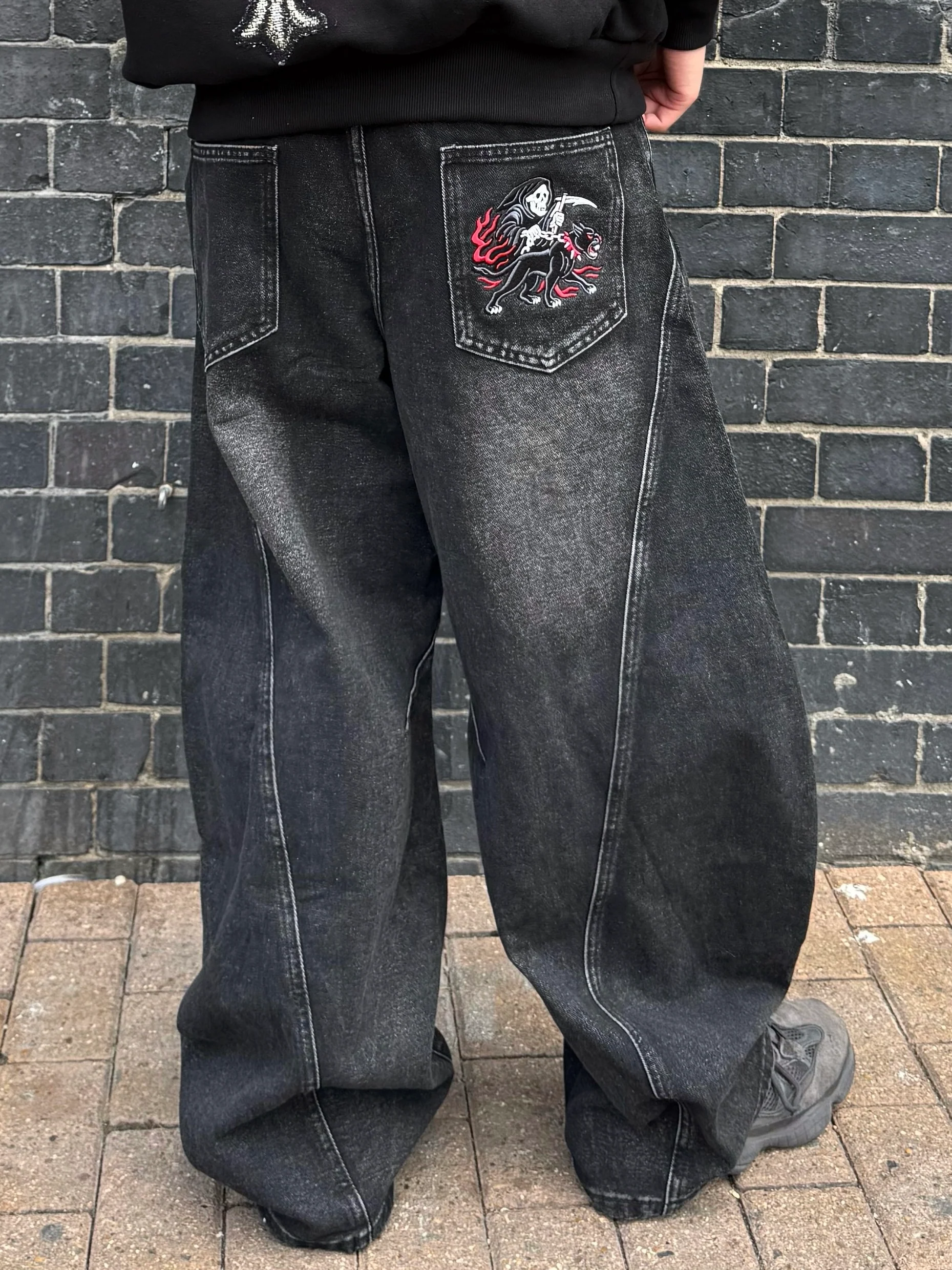VA-SS25-BL011 REAPER EMBROIDERY DENIM JEANS - Image 4