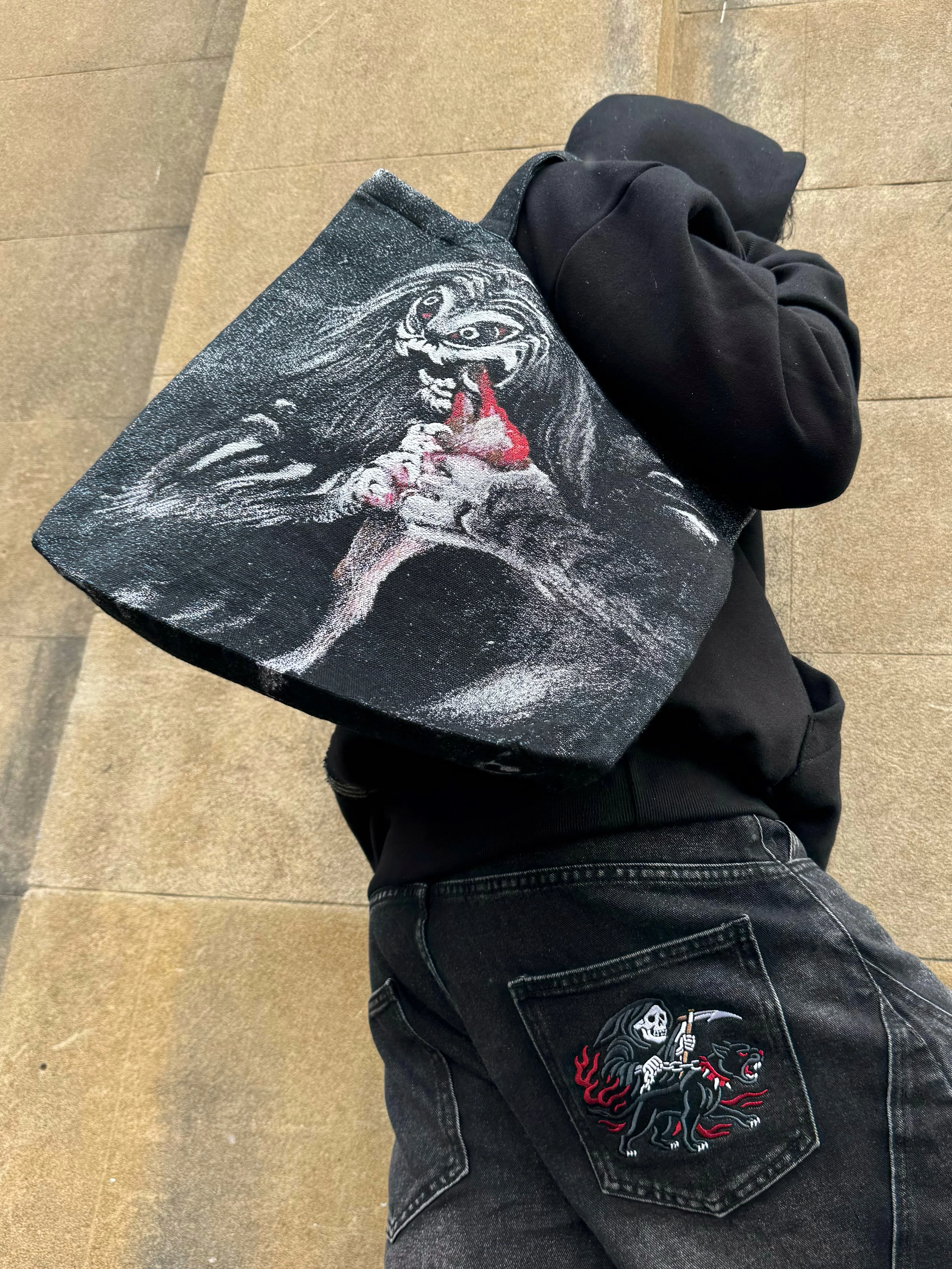 VA-SS25-BL011 REAPER EMBROIDERY DENIM JEANS - Image 5