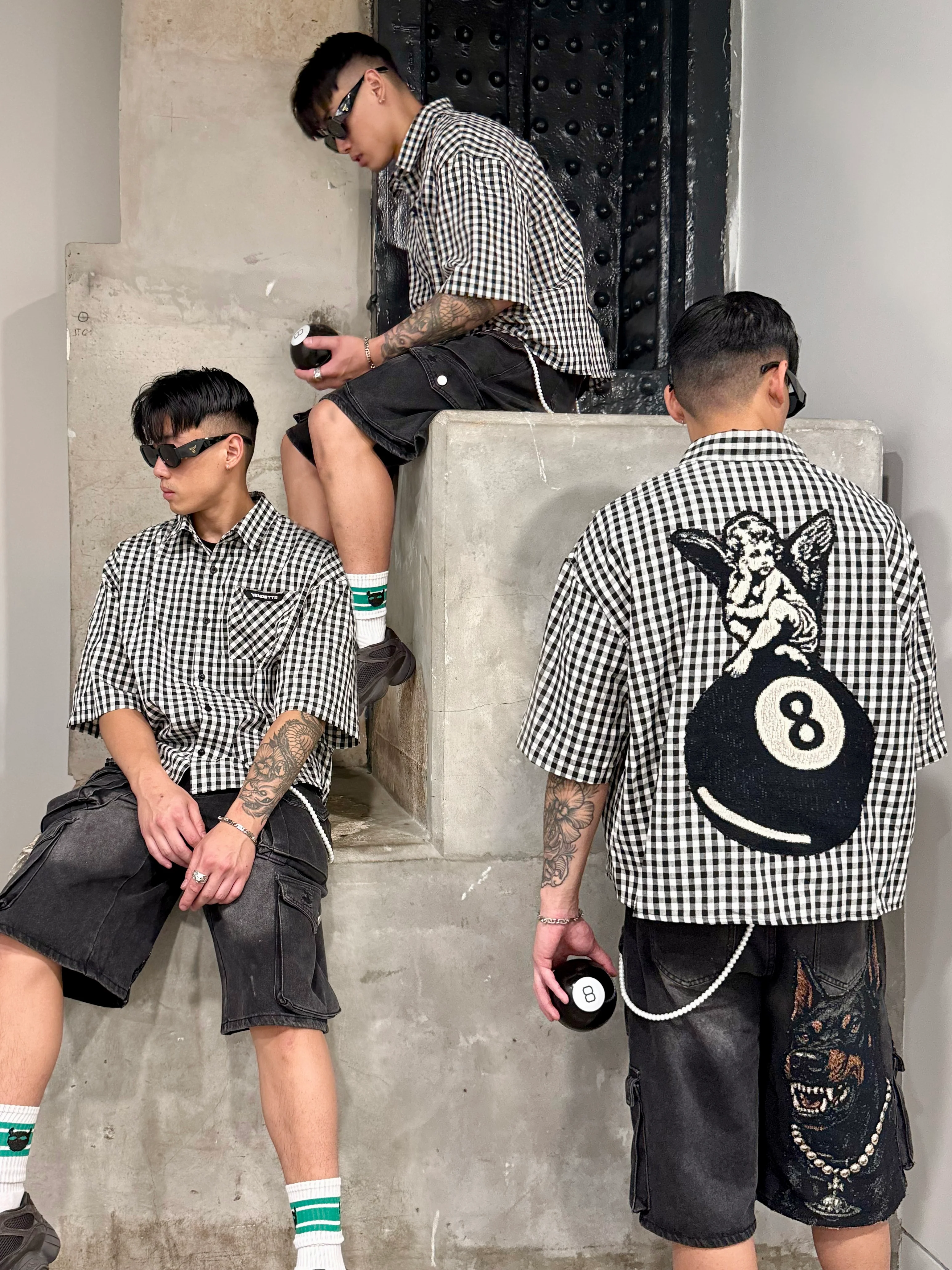 VA-SS25-BL04 8 BALL TAPESTRY SHIRT - Image 3